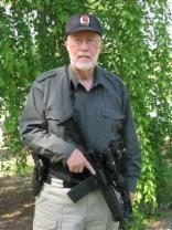 Chris Raper, NC Concealed Handgun Carry instructor, with carbine at the range