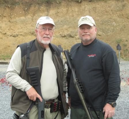 Chris Raper with shotgun instructor Rob Haught