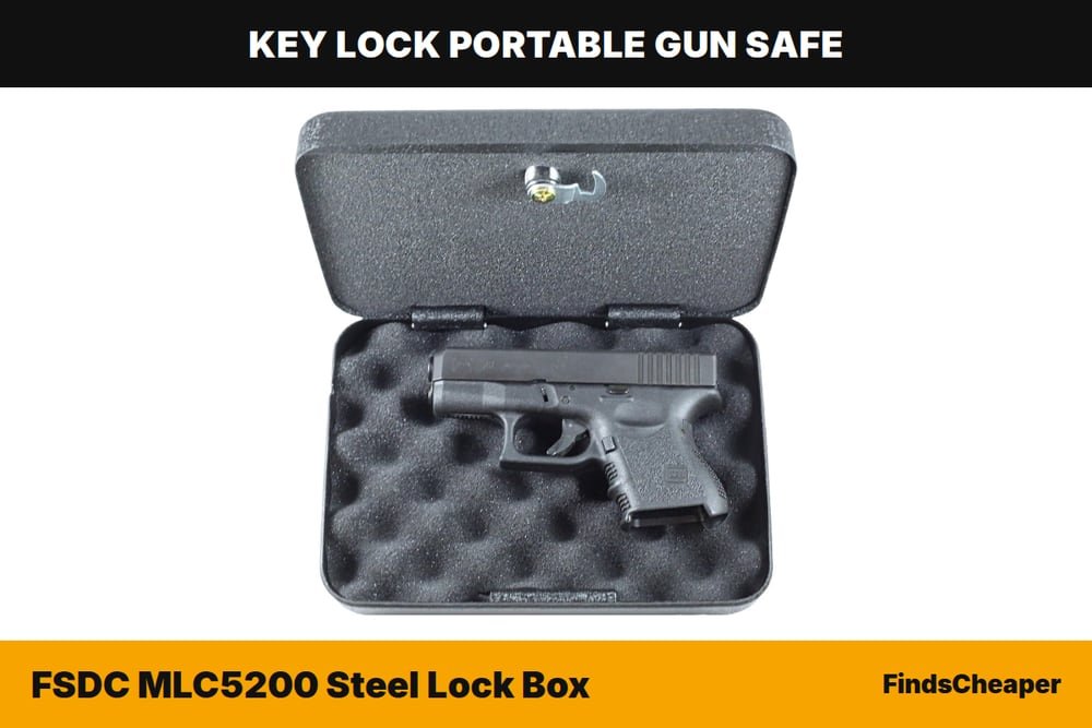 FSDC MLC5200 Steel Lock Box key lock portable gun safe