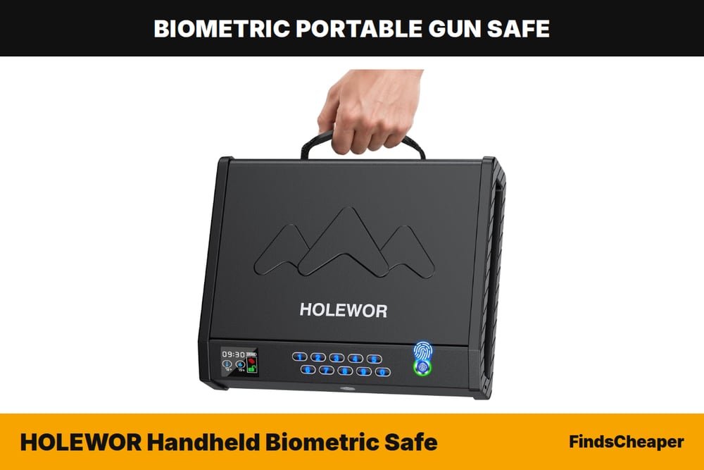 HOLEWOR Handheld Biometric Safe biometric portable gun safe