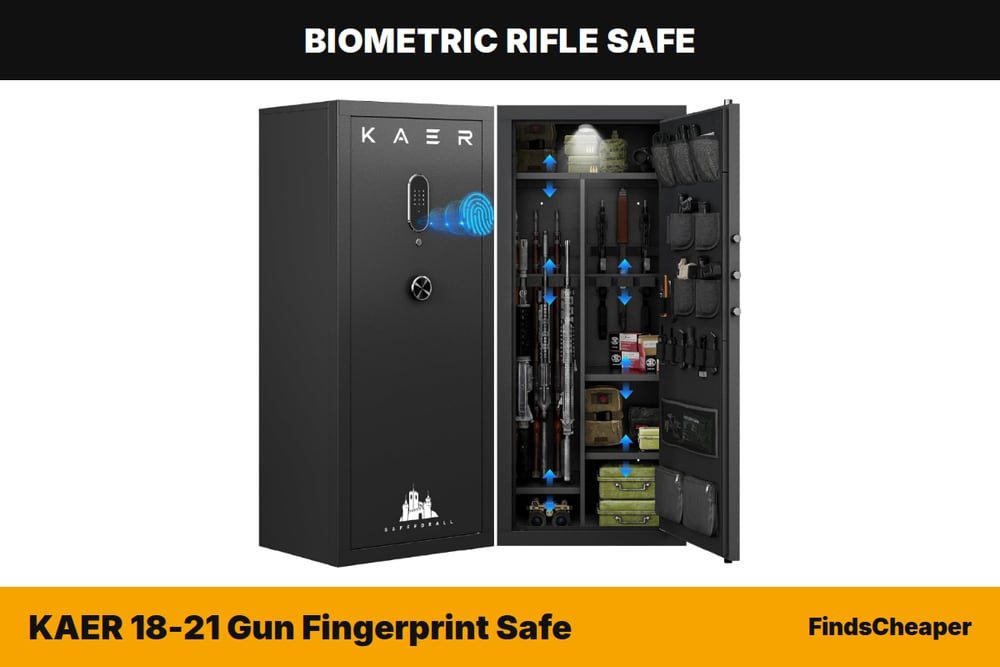 KAER 18-21 Gun Fingerprint Safe biometric rifle safe