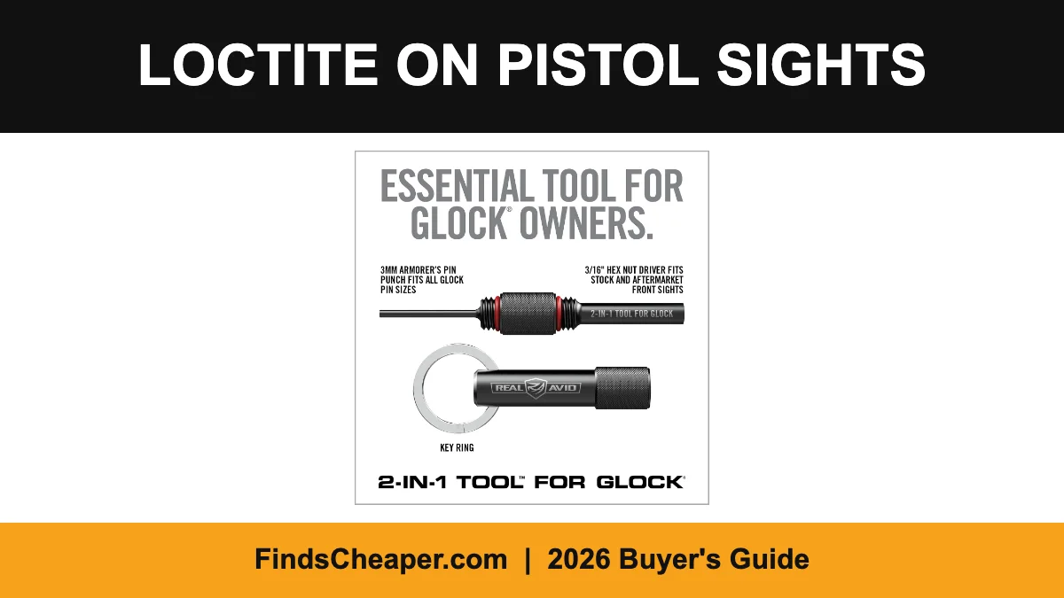 Loctite on pistol sights: blue thread locker on the set screw and Glock front sight