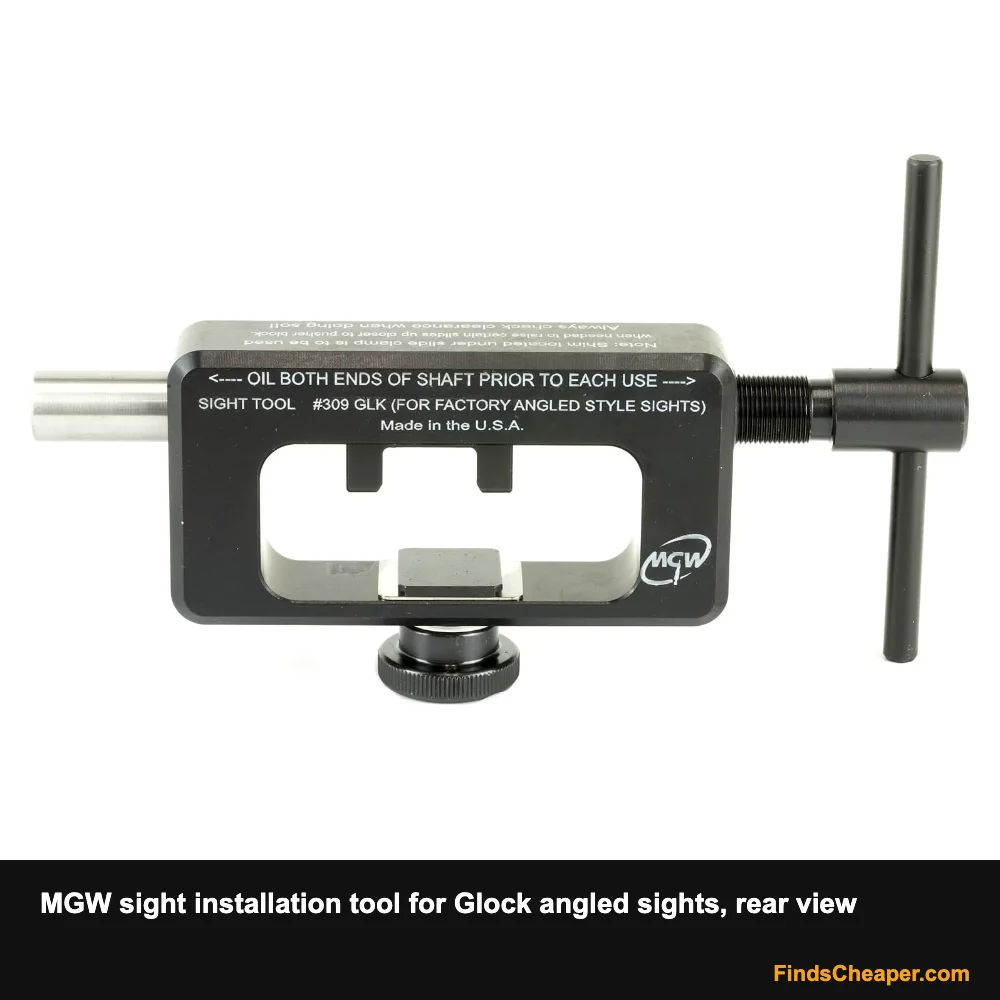 MGW sight installation tool for Glock angled sights, rear view