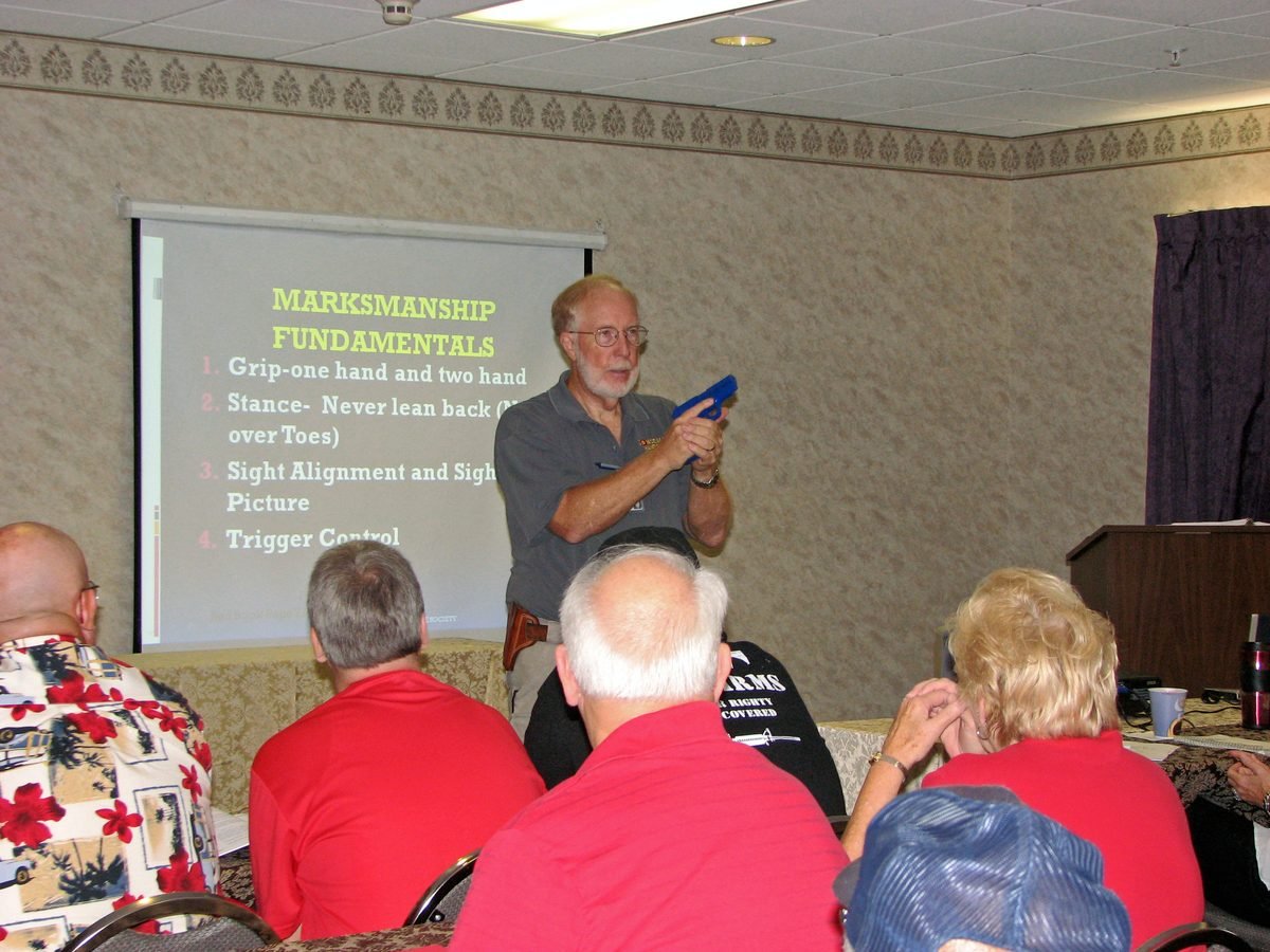 Students in the North Carolina Concealed Handgun Carry classroom session