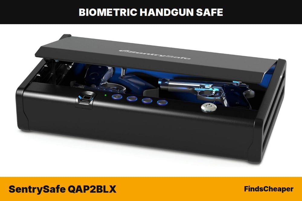 SentrySafe QAP2BLX biometric handgun safe