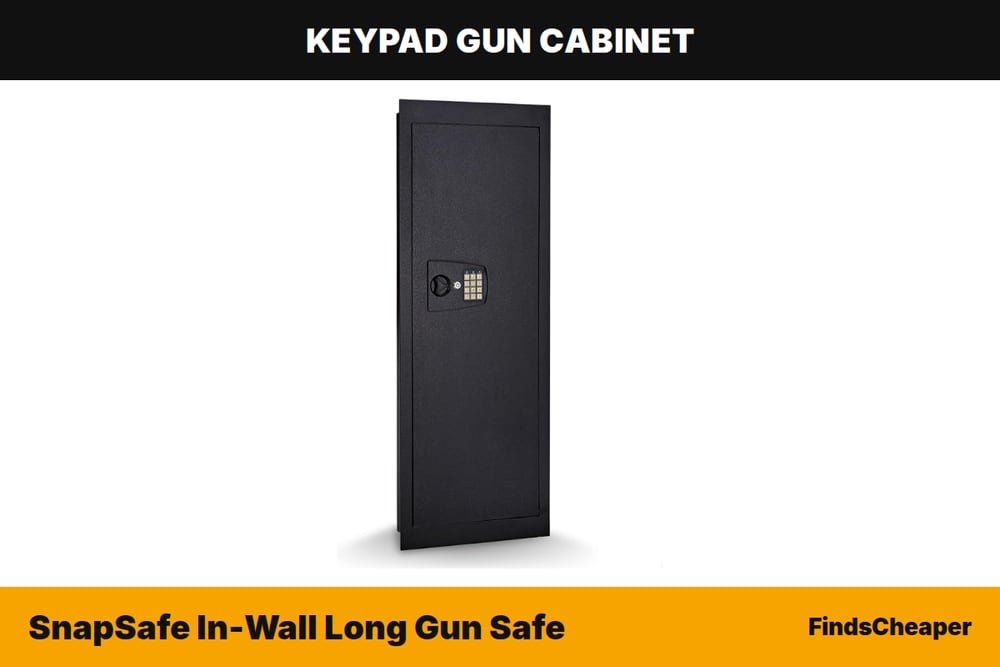 SnapSafe In-Wall Long Gun Safe keypad gun cabinet