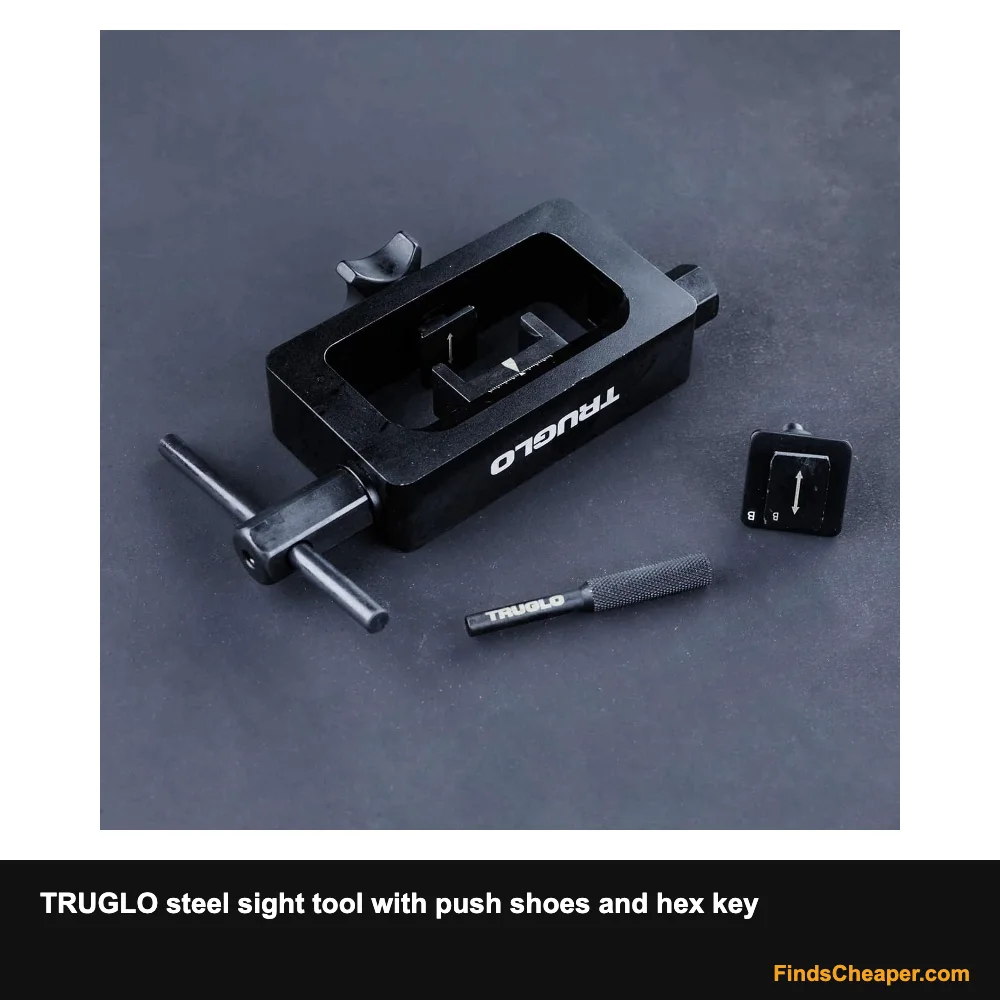 TRUGLO steel sight tool with push shoes and hex key