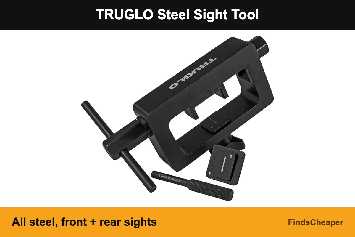 TRUGLO Steel Sight Tool: all steel, front + rear sights (best sight pusher for m&p shield)