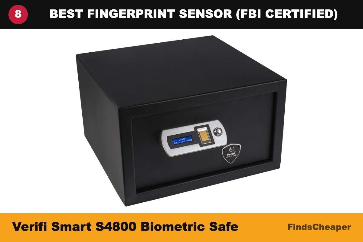 Verifi Smart S4800 biometric gun safe with FBI-certified fingerprint sensor, fingerprint bedside gun safe