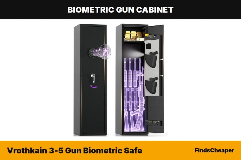 Vrothkain 3-5 Gun Biometric Safe biometric gun cabinet
