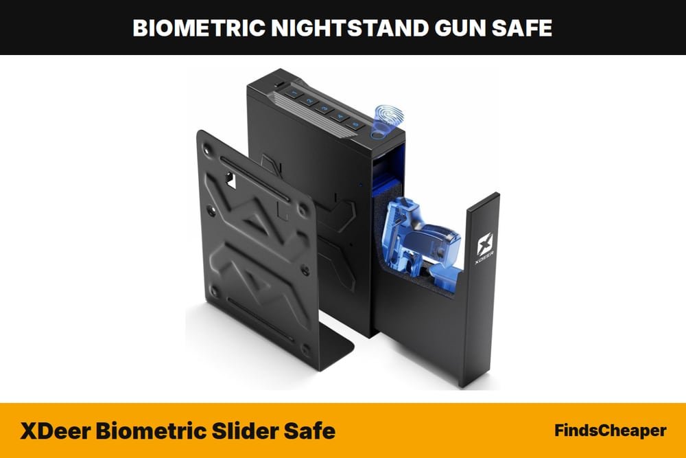 XDeer Biometric Slider Safe biometric nightstand gun safe